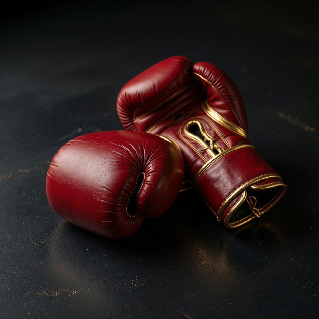 Crimson boxing gloves